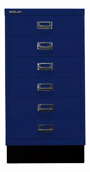 Bisley MultiDrawer™, série 29 avec base, DIN A3, 6 tiroirs, bleu Oxford, L29A36S639