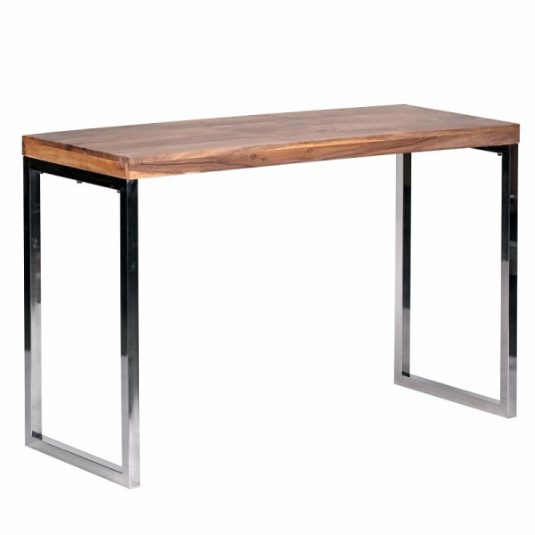 Wohnling table console GUNA console en bois d'acacia massif avec pieds en métal 120 x 45 cm style maison de campagne, WL1.457