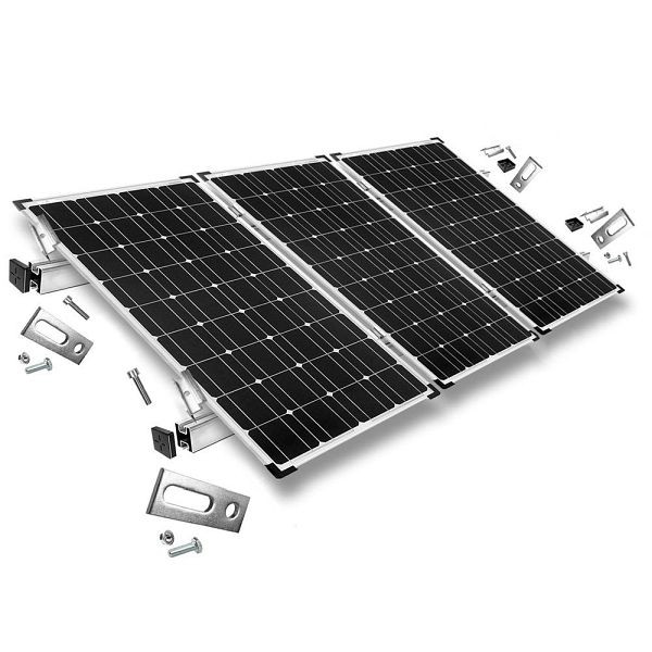 Kit de fixation Offgridtec avec vis de suspension pour installation sur toit en pente 4 panneaux solaires hauteur de cadre 35 mm, 8-01-013765-008