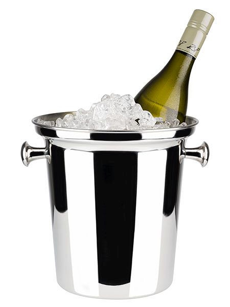 Refroidisseur à vin/champagne APS, Ø 21,5 cm, hauteur : 22 cm, inox poli, intérieur mat, avec poignées boutons pleines, stable, bord roulé, 36028