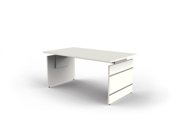 Kerkmann bureau à joues réglable en hauteur, forme 4, L 1600 x P 800 x H 680-760 mm, blanc, 114418.1