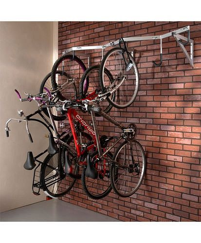 Support mural DENIOS pour 6 vélos, avec crochets déportés, largeur 2000 mm, 292364