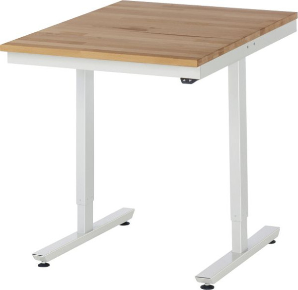 Table de travail RAU série adlatus 150 (réglable électriquement en hauteur), plan de travail en hêtre massif, 750x720-1120x1000 mm, 08-AT-075-100-B