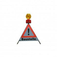 Pyramide d'avertissement NESTLE 70cm WAPY 70RG, cadre lumineux avec pied central, feuille rétro jaune, cigarette, 19603001