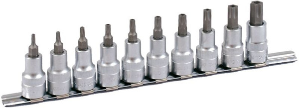 Jeu de douilles Projahn 1/2 "sur rail 9 pièces TX bit avec trou, 4224