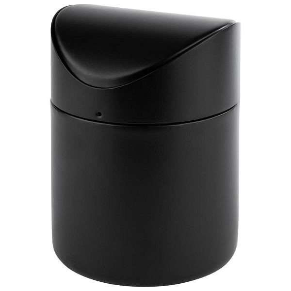 Poubelle de table APS en acier inoxydable, noir, Ø 12 cm, hauteur : 17 cm, 40800
