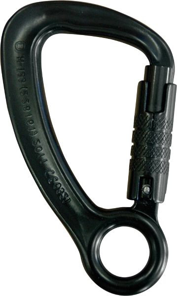Mousqueton Skylotec avec protection trilock, noir STAK TRI, aluminium, HMS, 22 kN, orange, H-133