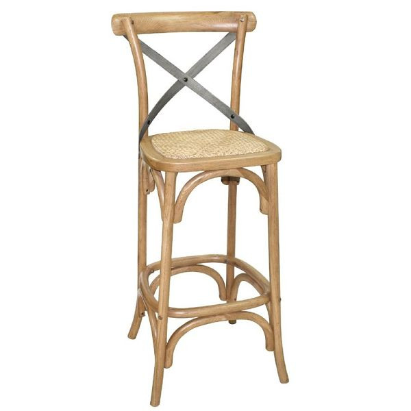 Tabouret de bar Bolero avec dossier en chêne, GG657