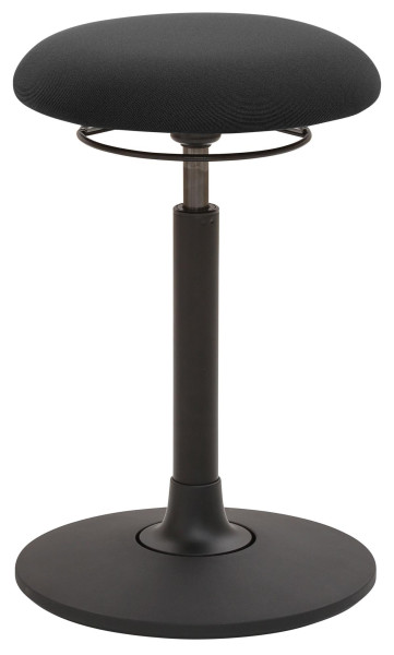 Tabouret Mayer Sitzmöbel , assise en plaque ronde, rembourré, avec anneau de déclenchement noir, hauteur d'assise 58 - 83 cm, noir, housse : Vivo, 1166_30617