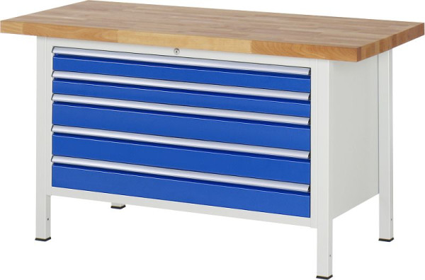 Etabli RAU série 8000 - modèle 8371, L1500 x P700 x H840-1040 mm, base système L1235 x P650 x H800-1000 mm, 03-8371A2-157B4H.11