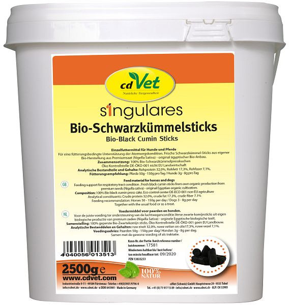 cdVet Singulares bâtonnets de cumin noir bio 2,5 kg, 1351