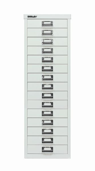 Bisley MultiDrawer™, série 39, DIN A4, 15 tiroirs, blanc signalisation, L3915696