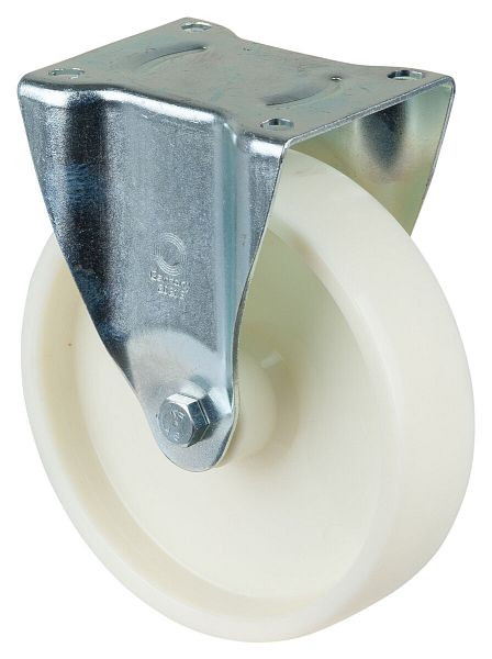 BS Rolls Roulette pour charges lourdes, roulette fixe, largeur de roue 50 mm, Ø roue 200 mm, capacité de charge 400 kg, bande de roulement/corps de roue plastique, roulement à rouleaux, N110.B10.200