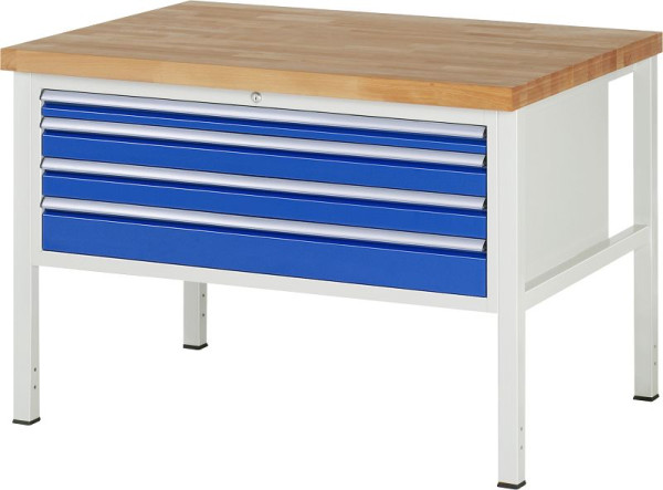 Etabli RAU série 8000 - modèle 8332, L1250 x P900 x H840-1040 mm, base système L1235 x P850 x H800-1000 mm, 03-8332A2-129B4H.11
