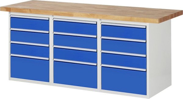 Etabli RAU série 7000 - modèle 7510-4, L2000 x P700 x H890 mm, base système L2000 x P650 x H850 mm, 03-7510A4-207B4M.11