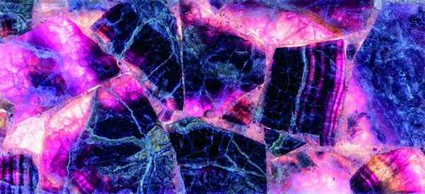rutec Projekt pour papier peint VARDAflex 480x220x20mm, pierre naturelle, fluorite - quartz, lavande, violet, élément de design vert, PCFFLQ
