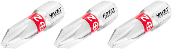 Embout Hazet, 6 pans plein 6,3 (1/4 pouce), profil cruciforme PH, PH2, nombre d'outils : 3, ouverture de clé : PH2, 2215N-PH2/3