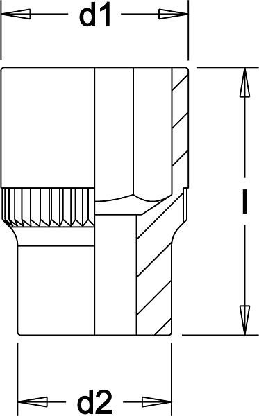 Insert de clé à douille ELORA 1/2 ", TORX®, 770, taille: 11 mm, 0770036112000