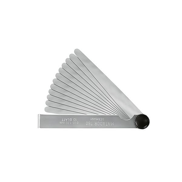 Jauges d'épaisseur MATADOR, feuille de 100 mm, 20 x 0,05 - 1,00, 0760 0003