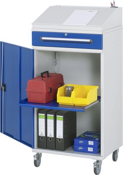 Bureau debout avec armoire latérale RAU - modèle 02, L650 x P520 x H1235/1345 mm, 07-650-M02F.11