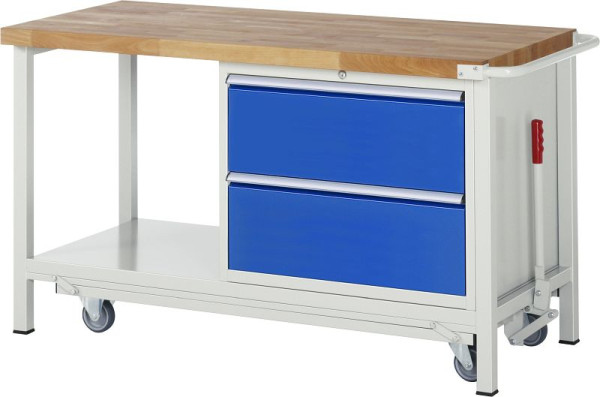 Etabli abaissable RAU 8000 - modèle 8255, L1500 x P700 x H880 mm, conteneur de sous-structure à droite, L770 x P650 x H620 mm, 05-8255A6-157B4F.11