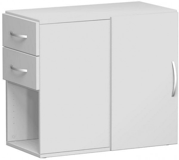 armoire complémentaire geramöbel avec tiroirs, porte tournante avec amortisseur de porte, utilisable à gauche ou à droite, 420x820x720, gris clair/gris clair, S-381300-LL
