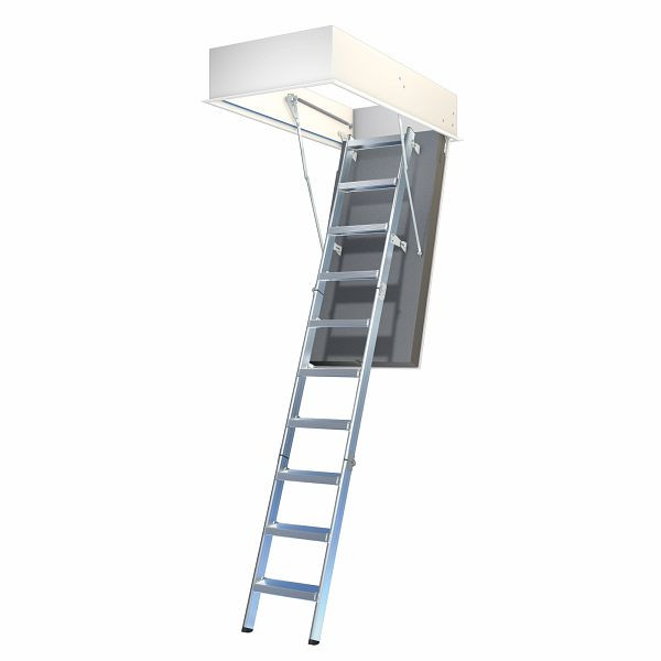 Escalier mansardé Wellhöfer AluDrei avec protection thermique WS4D, ouverture au plafond 120 x 60 cm, hauteur libre 235 - 245 cm, 282000155
