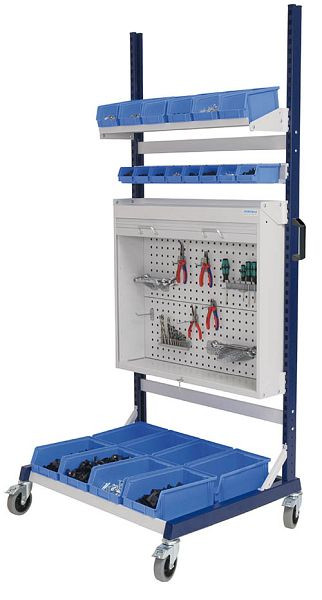 Bedrunka+Hirth workraster mobile unilatéral, 1x armoire à volets roulants multiples, 1x support de conteneur, 1x étagère Dimensions en mm (LxPxH) : 1000 x 800 x 2198, 07.8310.04