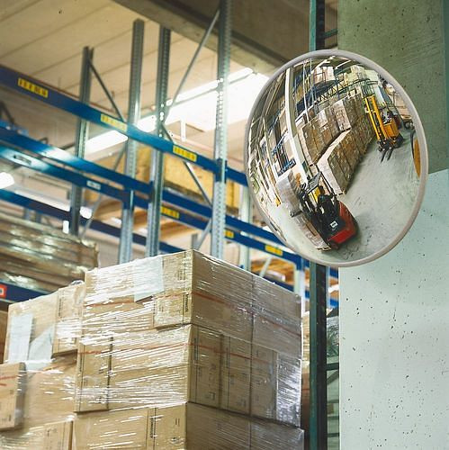 Miroir espion Moravia, en verre acrylique pour intérieur et extérieur protégé, Ø : 700 mm, 311150