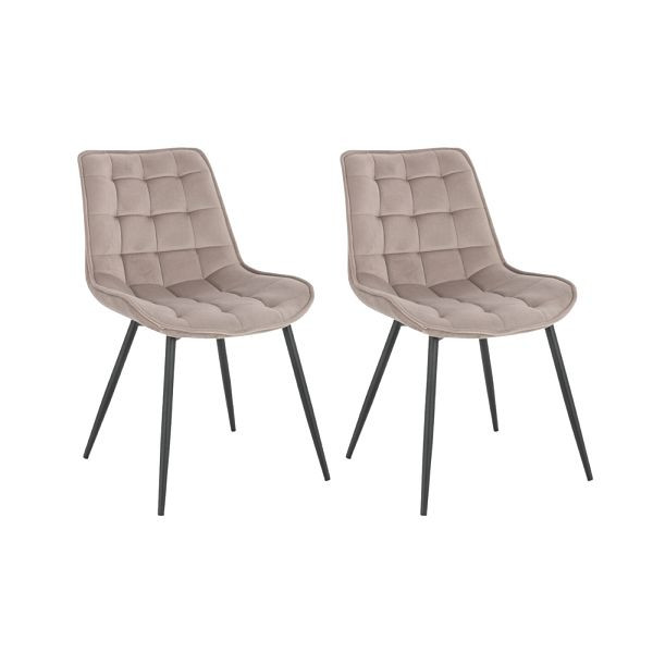 HOME DELUXE Chaises de salle à manger rembourrées lot de 2 IKALO – velours marron clair, 49716