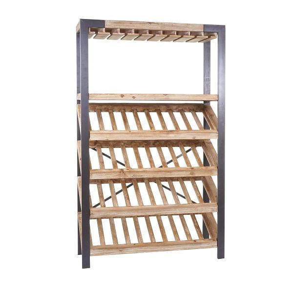 Mendler HWC-D60 casier à vin, casier à bouteilles, porte-bouteilles, meuble bar, support à vin pour 40 bouteilles, bois massif FSC 189x114x39cm, 63803+63804