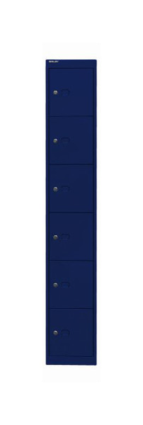 Armoire de bureau Bisley, 1 compartiment, 6 compartiments, bleu oxford, CLK126639