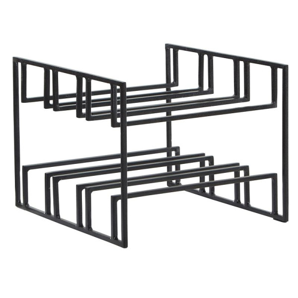 Wohnling Porte-bouteille de vin pour 6 bouteilles 29x21x25 cm Casier à vin en métal noir, Porte-bouteille en fer moderne, Support à vin Porte-vin Table Cuisine, WL6.672