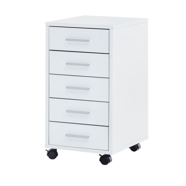 Wohnling LISA conteneur roulant blanc 33 x 63 x 38 cm bois, WL5.273