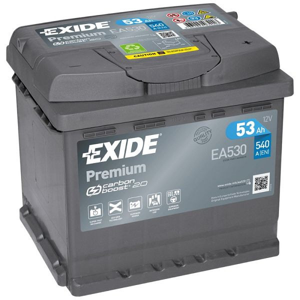 Batterie de démarrage EXIDE Premium EA 530 Pb, 101 009 100 20