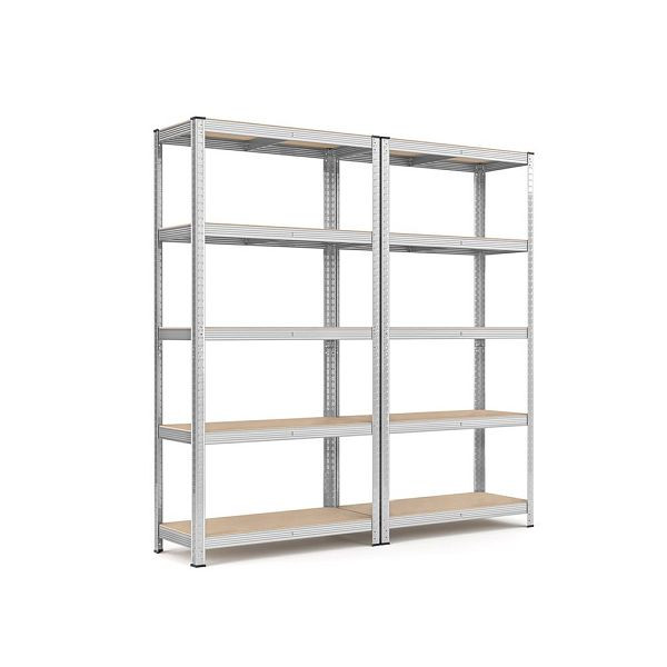 SONGMICS étagères de rangement lot de 2 180 x 90 x 40 cm argent, GLR040E02