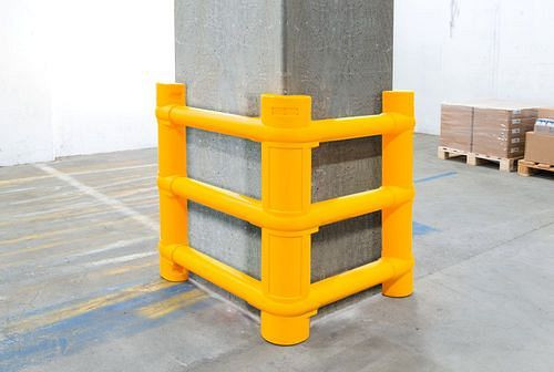 Protection de colonne Moravia plastique ECO, jaune, pour protéger les colonnes rectangulaires, 311121