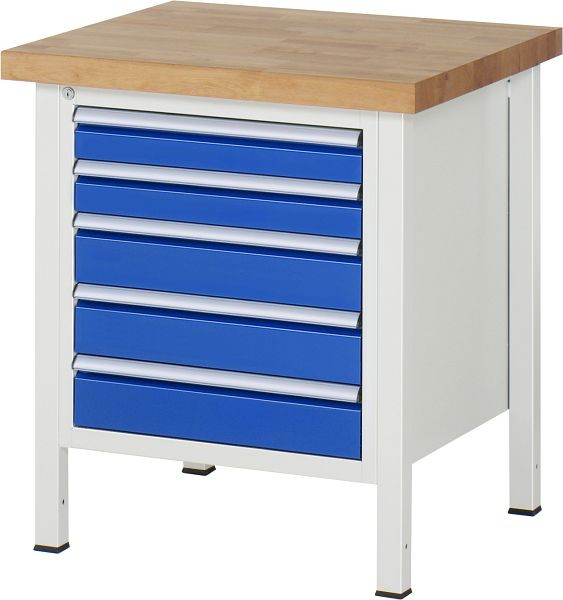 Etabli RAU série 8000 - modèle 8171, L750 x P700 x H840-1040 mm, base système L670 x P650 x H800-1000 mm, 03-8171A2-077B4H.11