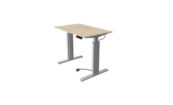 Kerkmann Move 3 table assis/debout argent, L 1000 x P 600 mm, réglable en hauteur électriquement de 720 à 1200 mm, érable, 10231250