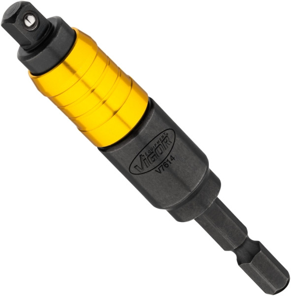 Adaptateur pour clé à douille VIGOR, avec joint, six pans 6,3 (1/4"), carré 6,3 mm (1/4"), 16 mm, V7614