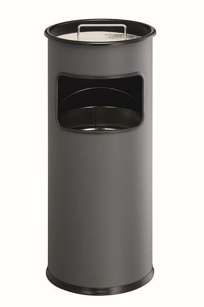 Corbeille à papier en métal DURABLE avec cendrier rond, anthracite, 333058