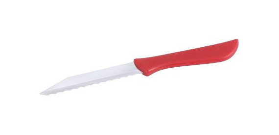 Couteau de cuisine Contacto avec manche rouge, bord dentelé, 3603/090