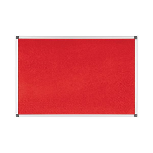 Planche en feutre Bi-Office Maya rouge avec cadre en aluminium 90x60cm, FA0346170