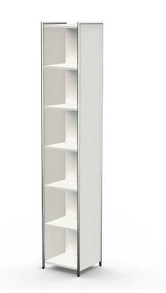 Kerkmann étagère de base étroite pour 6 OH, Artline, L 410 x P 380 x H 2200 mm, blanc, 13748610