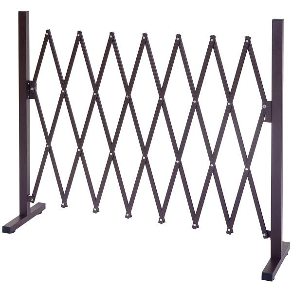 Barrière Mendler HWC-B34, treillis à ciseaux, grille de protection des animaux extensible, brun aluminium, hauteur 103cm, largeur 31-261cm, 50931