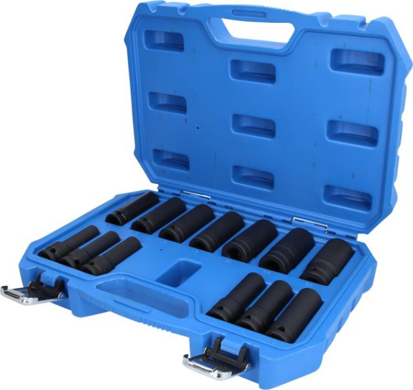 Brilliant Tools Jeu de douilles à chocs 1/2", six pans, 13 pièces, longues, 10 - 24 mm, BT022625