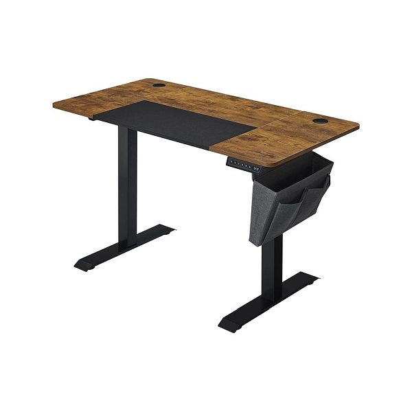 SONGMICS Bureau réglable en hauteur vintage marron-noir, LSD015X01