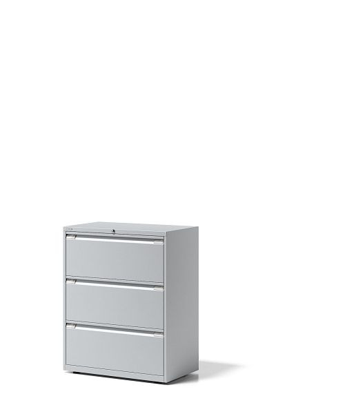 Armoire à tiroirs Bisley Essentials, 3 tiroirs chacun H 304 mm, gris clair, YESF0810645