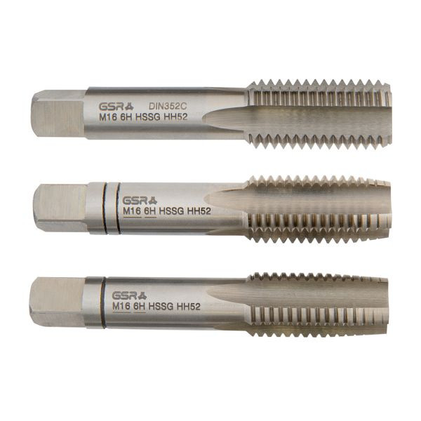 GSR jeu de tarauds à main filetage métrique DIN 2184-2 (DIN 352) droite HSS-G M 16, 00105270