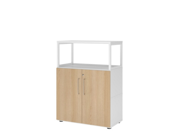 Hammerbacher étagère/portes, 3OH, blanc/chêne, VFW38T2RG/W/E/BS